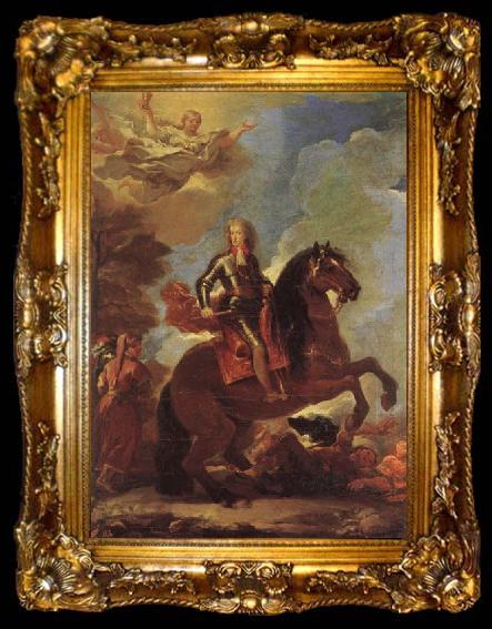 framed  Luca Giordano Equestrian Portrait of Charles II, ta009-2